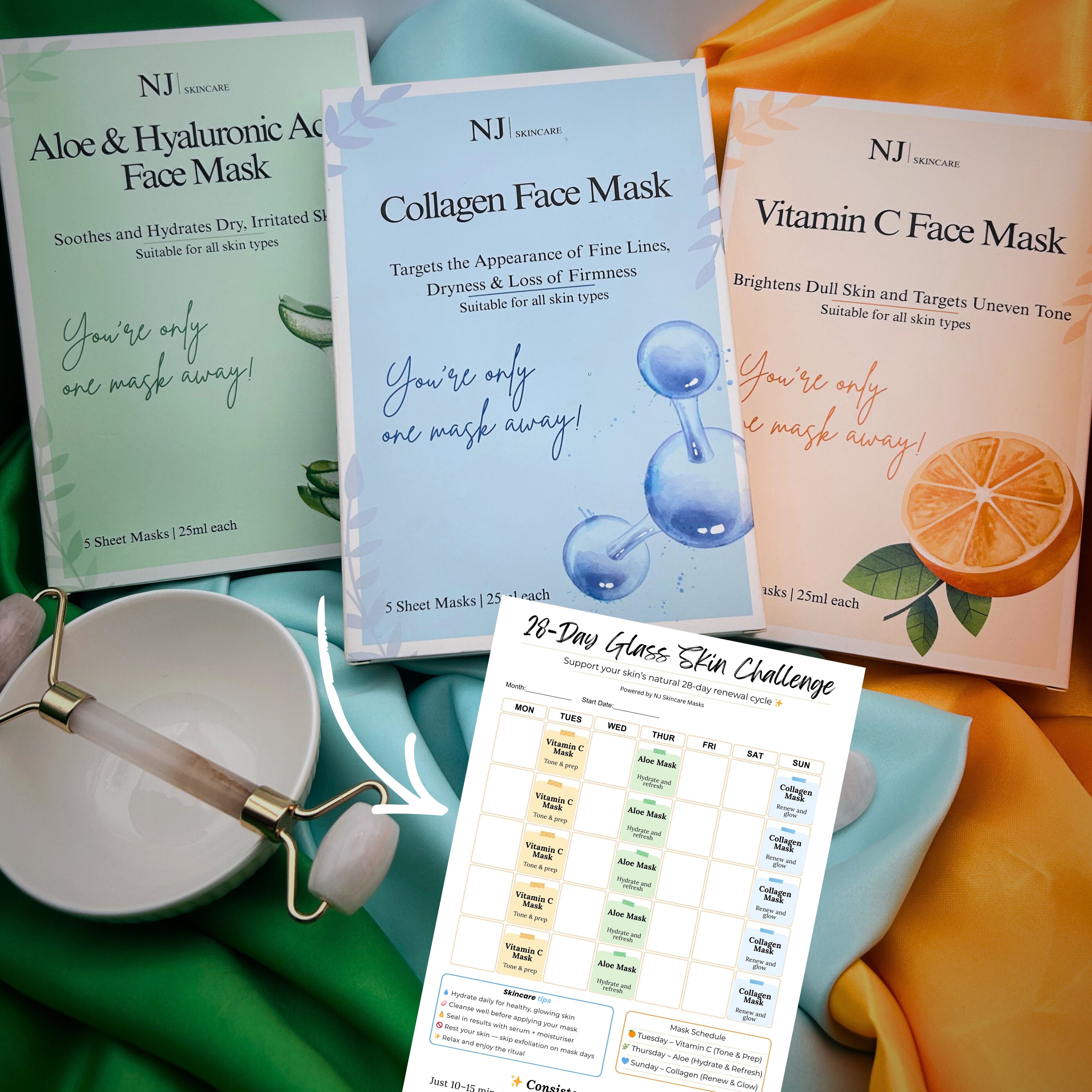 28-Day Glass Skin Bundle (15 Sheet Masks + Free Delivery)