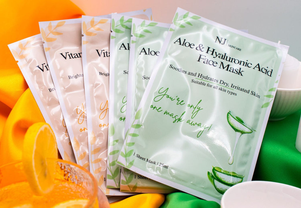 Sheet Mask Variety Pack (3 Aloe + 3 Vitamin C)